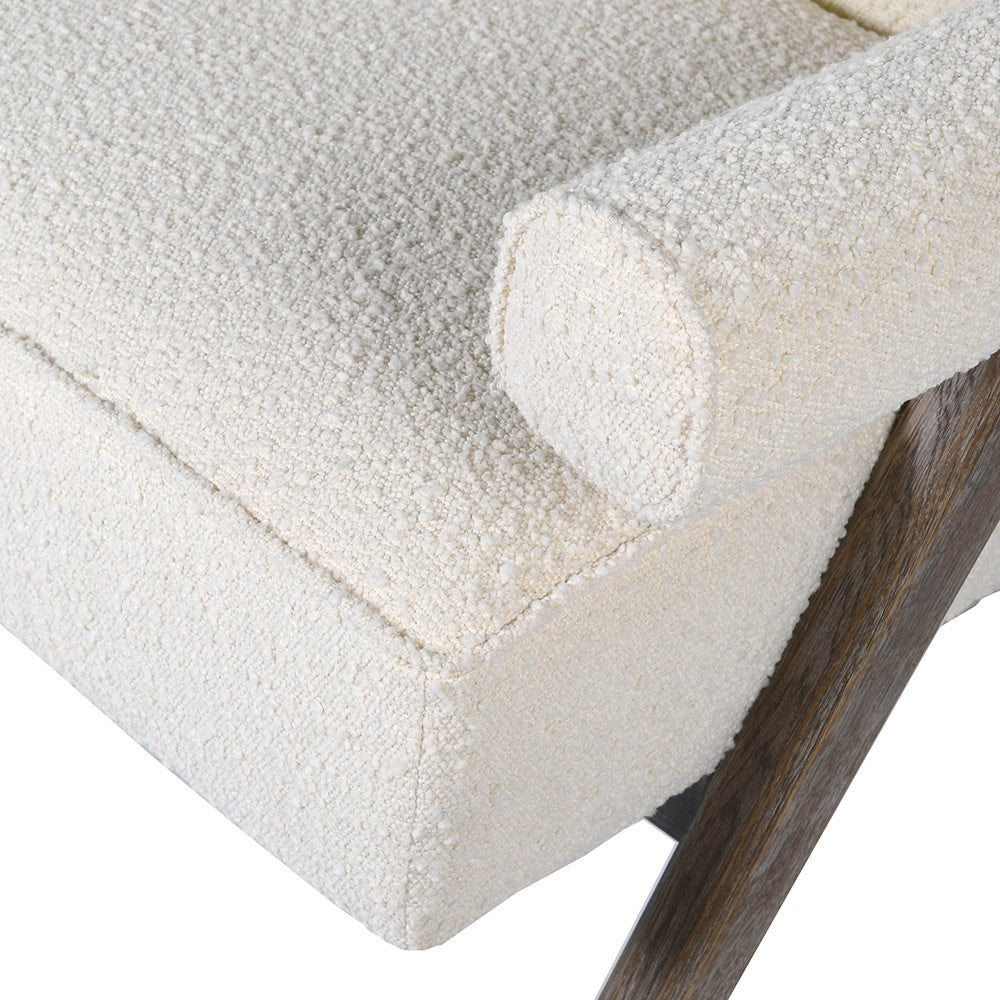 modern traditional chair modern chair oak chair boucle chair ivory chair ivory accent chair ivory boucle accent chair Occasional chair Chair Accent Chair