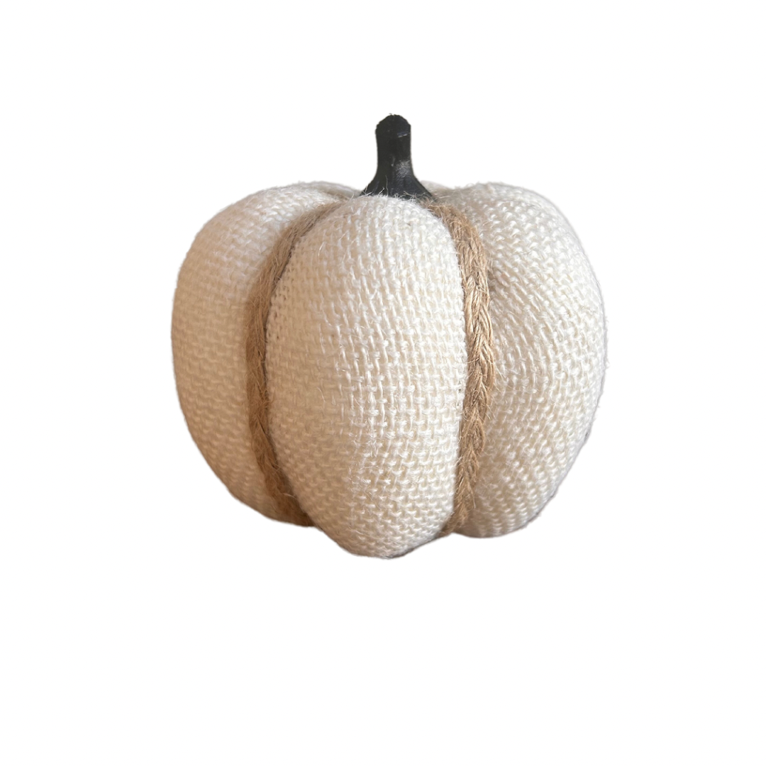 small ivory pumpkin, with twisted string