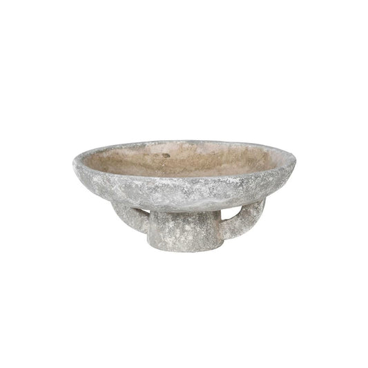 moss bowl key bowl flat bowl entryway bowl Distressed Footed Cement Bowl Distressed bowl concrete look bowl Cement Bowl bowl styling bowl
