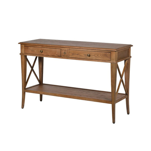 UK  table  sitting room  shelf styling  oak furniture  oak console tale  Northern Ireland United Kingdom  Northern Ireland  Interior soft furnishings  Home decor  entryway table  Console Table Crafted from traditional roots, the Allen Console is finished in rustic oak, bringing a modern update to your space. Rounded details and brass pulls add interest to the sophisticated design, as its simple form makes the perfect base for an entryway, complementing anything from vases to art placed on top.