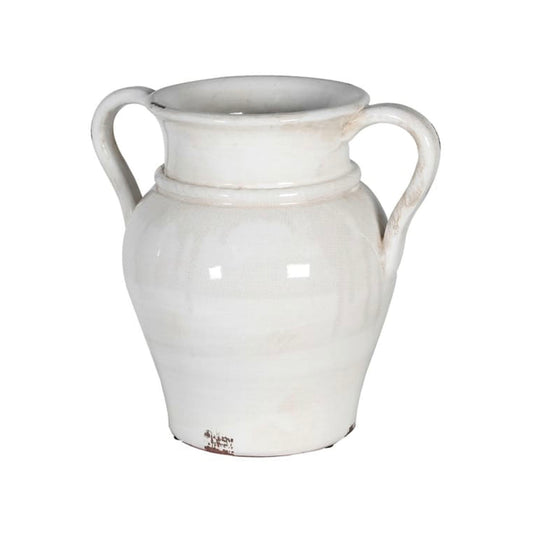 White Vase  white glaze vase  white crackle vase  vase with handles  vase styling  vase  Utensil vase  traditional vase  modern vase  glazed vase  distressed vase  Distressed Ceramic Vase with Handles  CreamCeramic Vase with Handles  Cream Distressed Ceramic Vase with Handles  Cream Ceramic Vase with Handles  crackle vase  Ceramic Vase with Handles  ceramic vase