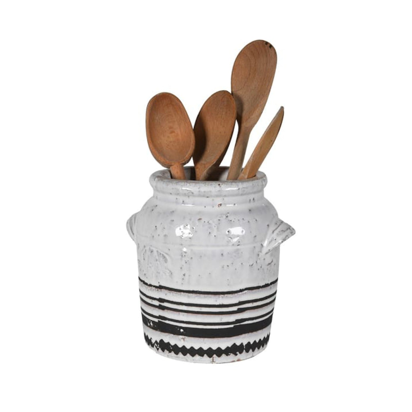 White Vase white glaze vase vase styling vase Utensil vase traditional vase modern vase glazed vase distressed vase crackle vase ceramic vase Black and White Aztec Vase Aztec Vase