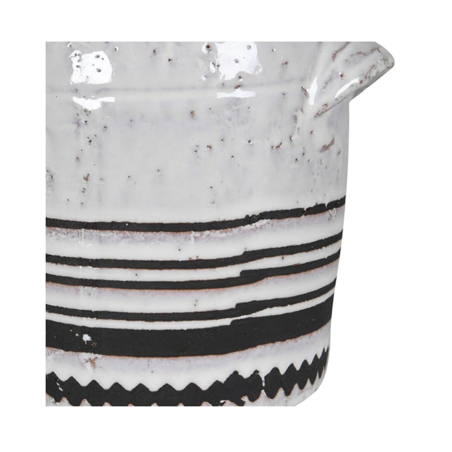 White Vase white glaze vase vase styling vase Utensil vase traditional vase modern vase glazed vase distressed vase crackle vase ceramic vase Black and White Aztec Vase Aztec Vase