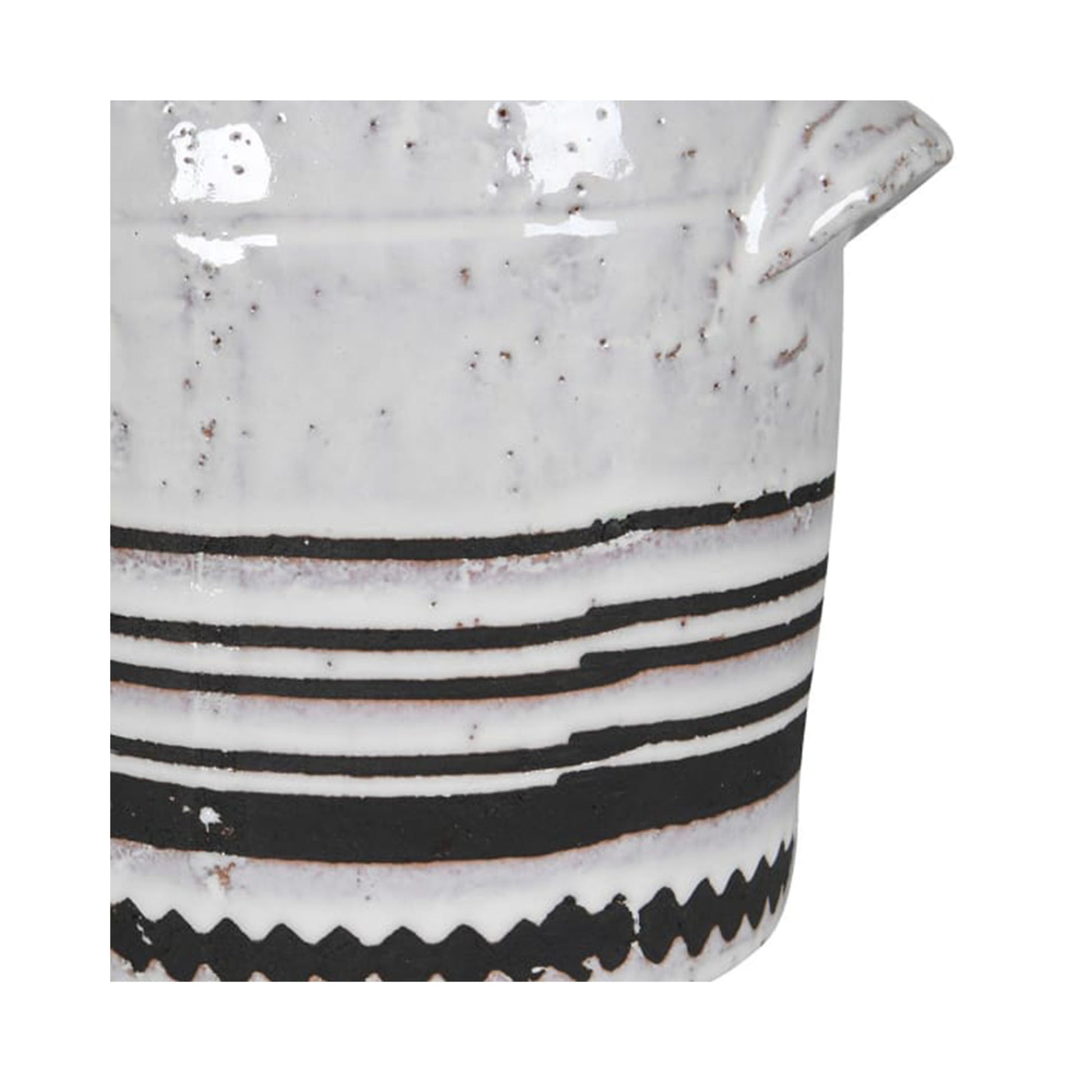 White Vase  white glaze vase  vase styling  vase  Utensil vase  traditional vase  modern vase  glazed vase  distressed vase  crackle vase  ceramic vase  Black and White Aztec Vase  Aztec Vase