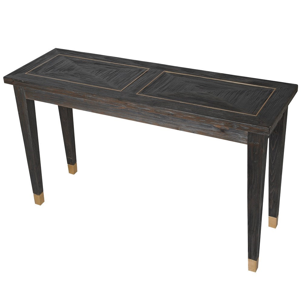 UK table sitting room shelf tray shelf styling Northern Ireland United Kingdom Northern Ireland Interior soft furnishings Home decor hallway table hall Elm Console Table Console Table The compelling but relaxed Beacon Console elevates your space with its thoughtful details. Made from Elm in a brushed dark finish, the console’s sleek table top has a brushed brass line giving character to the piece. Elegant but subdued, the console table gives a cohesive finish to entryways.