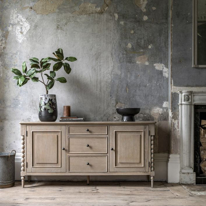 sideboard syling  sideboard  Oak Sideboard  oak console tale  Oak Console Table  oak chest of drawers  OAK CABINET  Lime washed sideboard  lime washed oak sideboard  brushed elm sideboard  Bobbin leg sideboard
