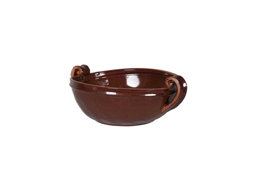 Reddish brown handled bowl, Reddish brown bowl, Reddish handled bowl, brown handled bowl, handled bowl, mc gee & co inspired handled bowl, decorative bowl