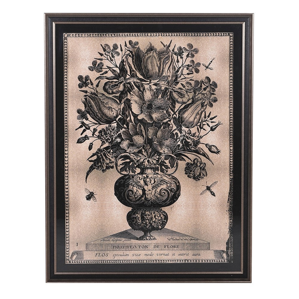 vintage framed print  Antique framed print  FRAMED PRINT  vintage floral art  vintage foral art  floral art  Antique tone art  vintage inspired art  framed botanical art  botanical print  Botanical art  Print