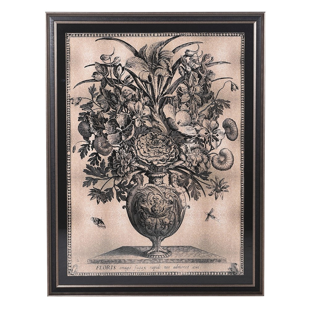 vintage inspired art vintage framed print vintage foral art vintage floral art Print FRAMED PRINT framed botanical art floral art botanical print Botanical art Antique tone art Antique framed print
