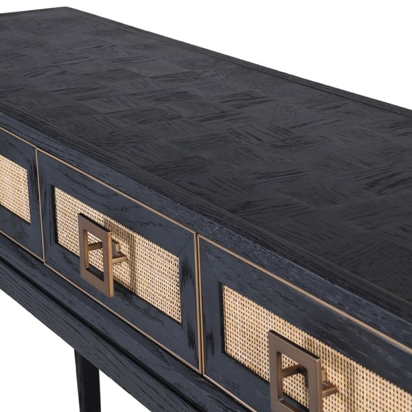 black and gold console table  rattan console  rattan hall table  rattan console table  black console table  black console  hallway table  entryway table  Oak Console Table  oak console tale  Console Table