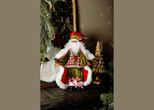 luxurious white, green and red standing Santa Claus Christmas decor”

“elegant Santa figurine for mantel”

“white, green and red Santa holiday decoration”

“Christmas Santa statue for entryway decor”