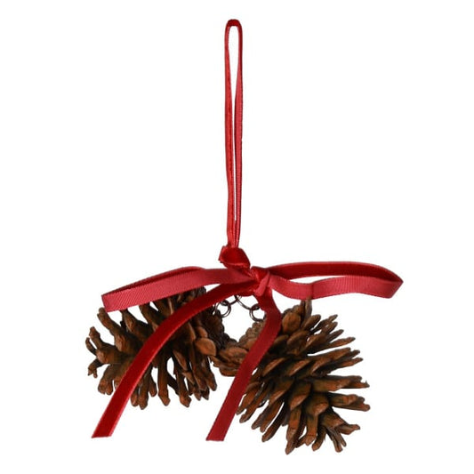 pinecone with red ribbon Christmas ornament”

“rustic pinecone holiday decoration with red ribbon”

“natural pinecone ornament for Christmas tree”

red ribbon pinecone décor”