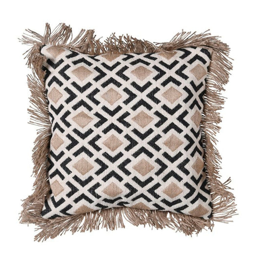 Trafalgar Cushion Cover with Fringe  geometric cushion  fringe cushion  Cushion Cover with Fringe  cushion