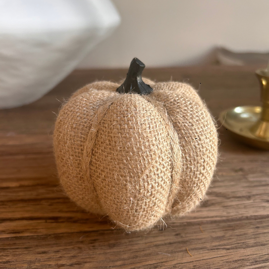 Jute Hessian pumpkin, small tweed pumpkin
