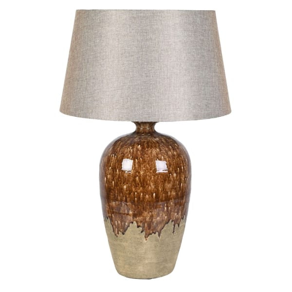 A ceramic table lamp with a textured, glazed brown and beige base and a light gray linen drum shade, 
NEW Hickory Glaze Table Lamp with Linen Shade

Modern traditional table lamp

modern traditional lamp

modern organic table lamp

large lamp

large brown lamp

lamp

Glaze Table Lamp with Linen Shade

contemporary ceramic lamp

console table lamp

console lamp

ceramic table lamp

brown lamp

bedside table lamp