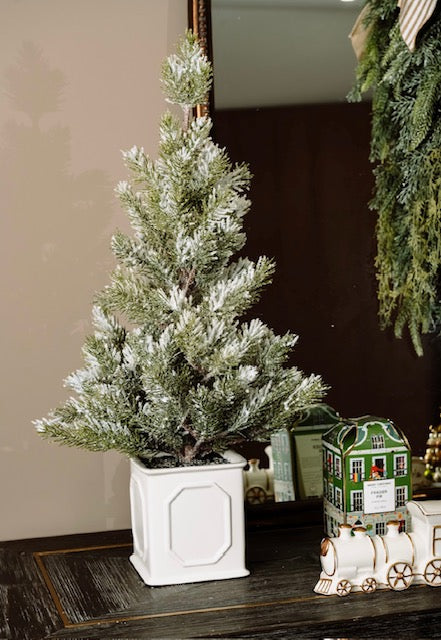 Snowy Tree with Ceramic Pot